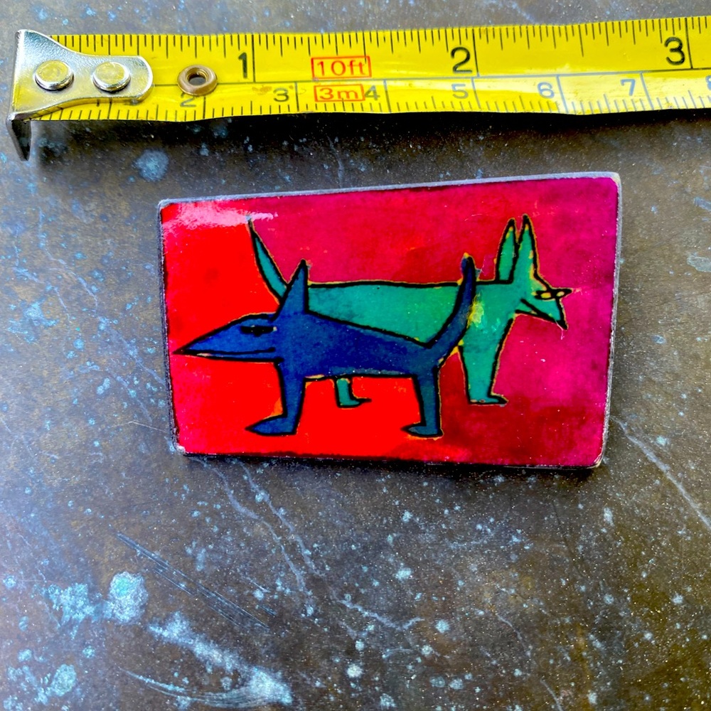Corky handmade brooch